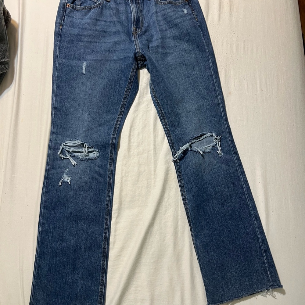 Old Navy Blue boot cut Jeans with Distressed Details